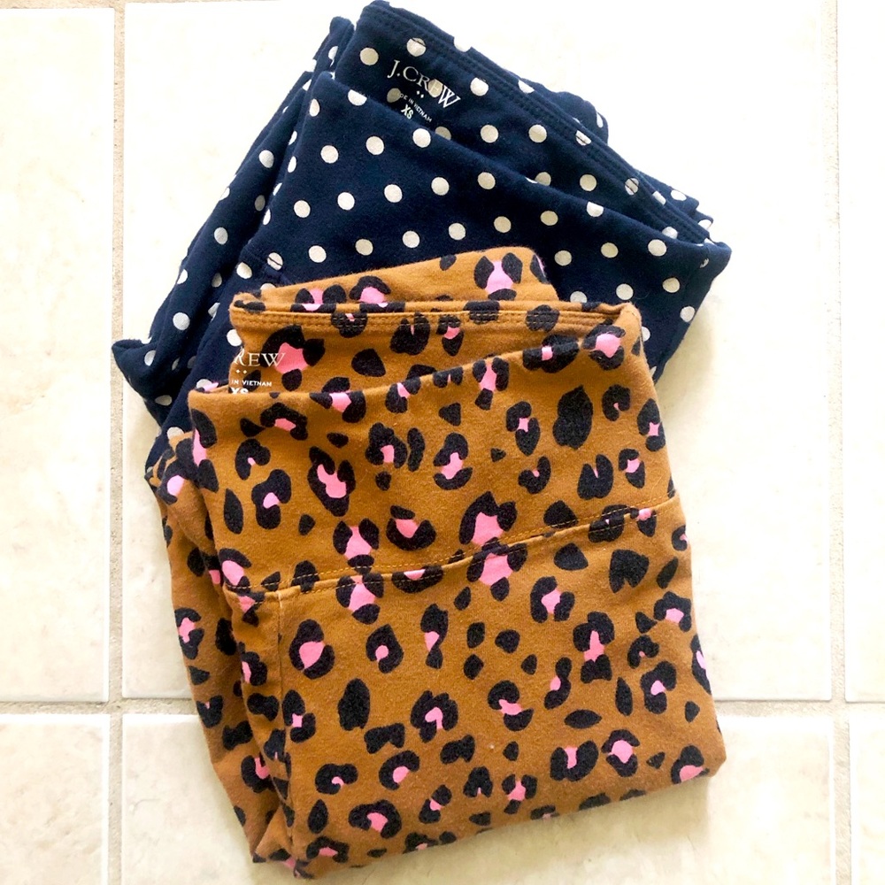J CREW printed everyday leggings x2